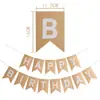 Bandeira de Rabo de Peixe em Papel Kraft Bandeira de Letra Feliz Aniversário Layout de Fundo de Bandeira de Rabo de Peixe Flor