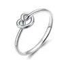 Anillo Candeng de Acero de Titanio con Nudo de Diamante en Forma de Corazón para Niñas, Anillo de Cola Unisex de Acero Inoxidable con Incrustación de Diamante, Estilo Ins
