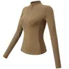 Ropa de yoga con media cremallera transfronteriza para mujer, otoño e invierno, ajustada, deportiva, de manga larga, para correr, fitness, entrenamiento, top de pilates
