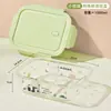Fiambrera de Vidrio de Borosilicato Alto Caja de Frescura Bol Caja Bento de Frutas Calentamiento por Microondas Uso Especial Caja de Comida para Llevar para Oficinistas