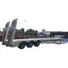 Semirremolque transfronterizo de Asia Central para transporte de ingeniería, semirremolque de plataforma baja de 3 ejes, semirremolque de plataforma plana tipo gancho de 60 toneladas