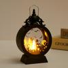 Linterna de Viento Decorativa de Halloween Transfronteriza Retro Bolso Redondo Linterna de Caballo Luz de Vela Digital LED Adornos de Decoración de Ambiente