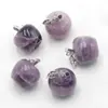 Suministro de transmisión en vivo transfronterizo cristal natural ágata piedra semipreciosa amatista pequeño colgante de Manzana Nochebuena Regalo de Navidad