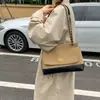 Bolso bandolera de un solo hombro, casual y elegante, gran capacidad, diseño retro, nuevo bolso para mujer con estampado de diamantes, bolso de cadena 2026 con colores contrastantes