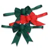 Laço de Elástico Borboleta de Orelhas Duplas Vermelho e Verde Guirlanda de Natal DIY Caixa de Presente Acessórios para Joias Fita Decorativa