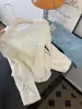 Item Popular de Alta Qualidade das Treze Linhas de Guangzhou ~ Suéter de Tricô Longo Listrado Vazado com Patchwork de Lantejoulas e Sobreposição Afuniladora na Cintura para Outono