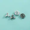 Contas espaçadoras triangulares de prata pura S925, almofadas redondas, contas de roda, acessórios para confecção de pulseiras e colares de pérolas de cristal