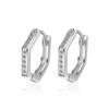Brincos Pentágono Brincos Elegantes Japoneses e Coreanos Simples All-match Light Luxury Diamond Brincos Estilo Frio Acessórios de Orelha para Homens e Mulheres