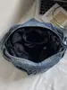 Bolsa Tote de Couro Denim Estilo Coreano Ins de Alto Valor Nicho Retrô Mochila Leve Estilosa para o Dia a Dia Personalidade Grande Capacidade