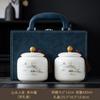 Cerámica Tarro de Té Jade Grasa de Cordero Pequeño Tarro de Almacenamiento de Té Blanco Tarro de Almacenamiento Tarro Sellado de Porcelana Blanca Tarro de Almacenamiento Caja de Regalo