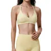 Sujetador Deportivo de Cuello Halter Espalda Hermosa Secado Rápido Correr Fitness Sin Costuras Alta Elasticidad Ajustado al Cuerpo con Almohadillas en el Pecho Mujer Nuevo Sujetador de Yoga