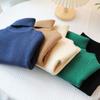 Suéter de terciopelo de una pieza para niños, suéter suave de cuello medio alto para niñas, ropa base de lana gruesa con forro de felpa blanca, invierno
