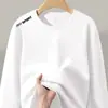 Camiseta de manga larga para hombre, capa interior de otoño para hombre, camiseta base elástica de corte holgado, camiseta estampada estilo coreano ins para hombre