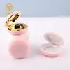 Fábrica de Material de Embalagem para Caixa de Sombras Monocromáticas Caixa de Pó Caixa de Blush Caixa Oval Rosa Portátil com Tampa Flip Caixa de Almofada de Ar Uso Duplo Lábios e Bochechas