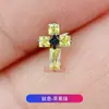 Pendientes de Aleación de Titanio F136 Pequeños Cristales de Azúcar Cruz Interna Clavo para Hueso del Oído Clavo para Labio Joyería para Piercing Corporal de Titanio G23