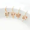 Gancho para oreja pequeño de mariposa de oro de 14 quilates de alta retención de color con colgante, accesorios y materiales para aretes hechos a mano DIY