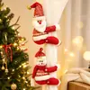 Nuevas decoraciones de hebillas de cortina navideñas transfronterizas, pinzas creativas para cortinas navideñas en relieve rojo y dorado con diseños de Santa y muñeco de nieve