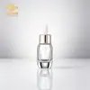 Botella cuentagotas de fondo grueso de 30 ml en color oro rosa para aceites esenciales, material de empaque cosmético de alta gama, disponible para venta al por mayor