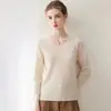 Suéter de cachemira para mujer, nueva colección otoño e invierno, prêt-à-porter premium, suéter de punto con cuello en V 100% cachemira pura, capa interior de moda