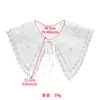 Nueva decoración de cuello de organza blanca, accesorio de moda para vestido cheongsam de abrigo, chal de cuello falso bordado vintage