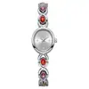 Novo Usado Tendência Oval Pedra Colorida Luz Arco-Íris Luxo Feminino Relógio Clássico Fofo Oval Feminino Pulseira Relógio