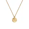 Collar de cobre vintage chapado en oro con patrón martillado europeo y americano, simple, con colgante de moneda de oro, accesorios de ferretería de Amazon