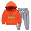 Conjunto de Suéter con Capucha para Niños Otoño e Invierno 2023 Estilo Occidental Nuevo para Niños Medianos y Grandes Ropa de Invierno Gruesa y Cálida con Forro de Felpa