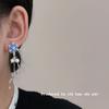 Ambiente de Otoño e Invierno Asimétricos Perla Azul Hielo Copo de Nieve Borla Aretes Nicho Exquisitos de Alto Valor Combinan con Todo para Mujer