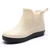 Botas de Lluvia para Mujer Transfronterizas, Zapatos Impermeables de Exterior de Caña Baja, Zapatos de Trabajo Antideslizantes de Corte Bajo, Zapatos de Cocina de Moda Estilo Japonés, Zapatos de Goma, Zapatos sin Cordones