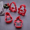 Juego de 4 piezas de cortadores de galletas navideñas personalizados de fábrica, Hombre de jengibre, Papá Noel, Árbol de Navidad, Muñeco de nieve, Molde para fondant