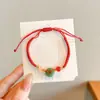 2026 Novo Modelo Pulseira de Fio de Cinco Cores do Festival do Barco-Dragão para Crianças, Pulseira Ajustável para Meninas, Fio Trançado Feito à Mão com Pequeno Design de Zongzi