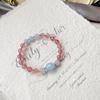 Pulseira de cristal de morango natural feminina simples moda contas miçangas pulseira de água-marinha joias fábrica atacado