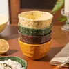 Tigela Colorida com Manchas de Tinta, Tigela de Cerâmica Irregular Desconstruída para Arroz, Nova Tigela Criativa para Sobremesa, Tigela de Salada para Uso Doméstico