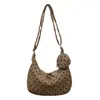 Bolsa Transversal Estilo Coreano Bolinhas Bolsa Dumpling Feminina Estilosa Casual Versátil Bolsa para o Dia a Dia Ombro Único Bolsa de Tecido