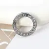 En Stock Anillo Abierto con Cierre de Resorte Incrustado de Diamantes Galvanizado Anillo de Resorte de Aleación Llavero de Coche Cierre Redondo Accesorios de Joyería