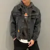 Abrigo vaquero grueso con forro polar para hombre, estilo retro americano, chaqueta de trabajo informal holgada de moda para otoño e invierno, ropa superior