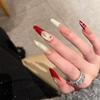 Uñas Portátiles de Venta Caliente 2026 con Estrellas Rojas Ojo de Gato, Piezas de Uñas Hechas a Mano de Alta Gama, Puntas de Uñas Portátiles para Chicas a la Moda