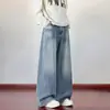 Calça jeans masculina estilo americano, nova coleção de outono, perna reta solta, perna larga, calça casual versátil para homens
