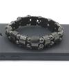 Pulsera elástica tejida a mano de moda transfronteriza más vendida en Europa y América con imanes de hematita y hematita negra, Pulsera ecológica