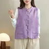Novedades de otoño: chaleco jacquard reversible estilo chino nuevo, chaleco retro de botones, cárdigan y chaleco abierto - al por mayor