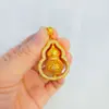 Pingente Folu Vazado Rotativo Ouro de Areia Vietnamita Pingente de Guincho Colar Corrente de Lã Estilo Chinês Elegante da Moda