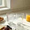Copo de Vidro com Tampa Flip-Top de Alto Valor para Nicho, Copo Doméstico de Grande Capacidade, Transparente, para Bebidas Frias, Copo de Café com Borda Enrolada
