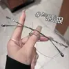 Gafas Sin Montura Puro Deseo para Mujeres Míopes Pueden Equiparse con Monturas de Titanio Graduadas, Monturas Grandes Sin Montura que Cambian de Color, Gafas Pequeñas con Montura Dorada que Muestran el Rostro