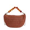 Bolso de Mano de Paja Tejida de Moda con Cadena, Gran Capacidad, Personalidad de Verano 2025, Bolso Cruzado para Hombro
