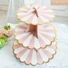 Suporte de Papel para Pirulitos Descartável Decoração de Festa de Aniversário Renda Dourada Três Camadas Mesa de Sobremesas Suporte para Sobremesas Decoração