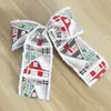 Nuevo lino estampado asta de alce lazo 18*20cm Corona de árbol de Navidad ratán diy decoraciones hechas a mano