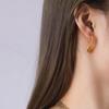 Gargantilla francesa, popular y única, con pequeños pendientes geométricos con forma de gota de agua, chapados en acero de titanio y oro de 18 quilates F315