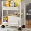 Pequeño estante de almacenamiento con ruedas para uso doméstico, organizador de bocadillos de varios niveles de pie, almacenamiento para sala de estar, perchero para mochilas, carrito móvil para frutas y verduras de cocina