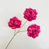 Nuevo 3 Cabezas Sin Hojas Diamante Rosa Rosa Artificial Decoración Hogar Hotel Boda Hotel Ventana Fabricante Mayorista