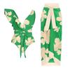 Maiô Peça Única com Babados Prensados Estampado para Mulheres, Roupa de Banho Estilo Europeu e Americano 2312 Peça Única Estampada